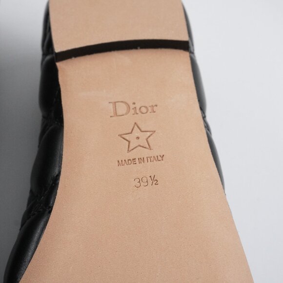 Dior Ballet Flats In Black Quilted Cannage Calfskin Leather - Size 39.5 NWD - Picture 15 of 16